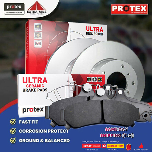 Rotors & Ceramic Brake Pad Set Rear For Subaru Forester SG WRX Exc Sti