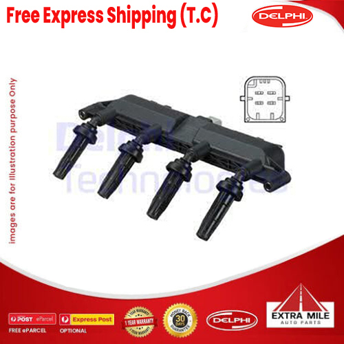 Ignition Coil EURO For PEUGEOT 206 1.6L TU5JP (NFZ) 8v 4cyl 65kW 01/99-12/01