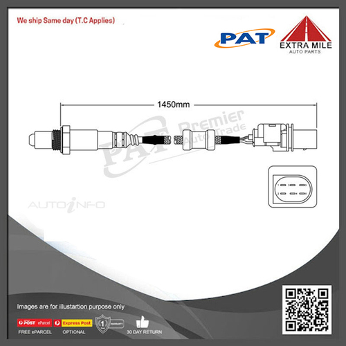 PAT Pre-Cat. Oxygen Sensor For Audi A3 3.2L 6CYL BMJ V6 24V DOHC - EGO-214