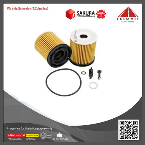 SAKURA Oil Filter For Hyundai Kona OS G4FP 4CYL 1.6L PETROL 201-On - EO-29060