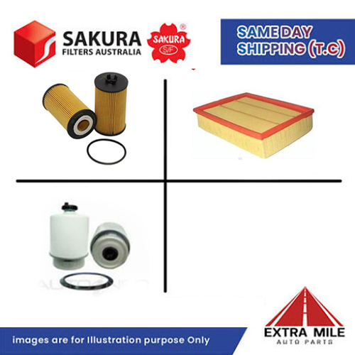 SAKURA Filter Kit For FORD TRANSIT VAN VH cyl4 2.4L Diesel 2000-2004