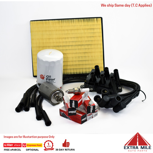 Coil Leads plugs and filter Kit for Ford falcon AU2 & AU3 4L 6cyl with IRS 00-02