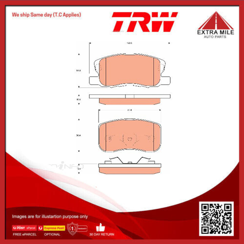 TRW Brake Pad Set Front For Mitsubishi Colt RG Z27A Z23W 1.5L 4A91, 4G15T