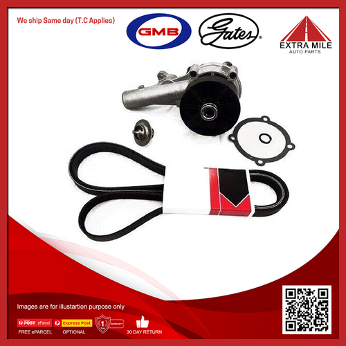 Gates/GMB WaterPump Thermostat & Belt Kit for Ford Falcon 4.0L BA BF FG FGX 