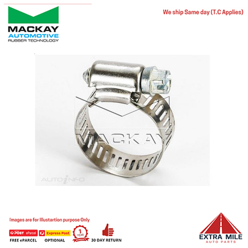 Hose Clamp 14-27MM Perforated Band, Part Stainless -HC1427