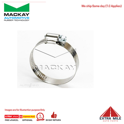 Hose Clamp 40-64MM Perforated Band, Part Stainless -HC4064