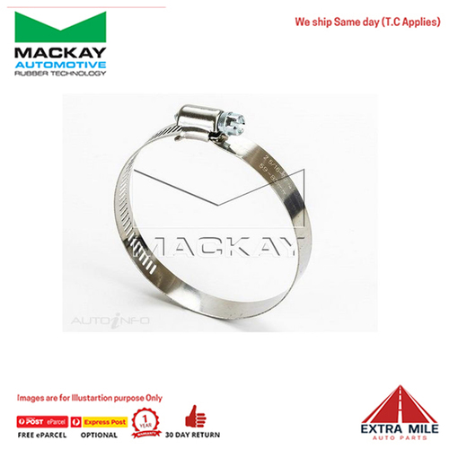 Hose Clamp 59-83MM Perforated Band, Part Stainless -HC5983