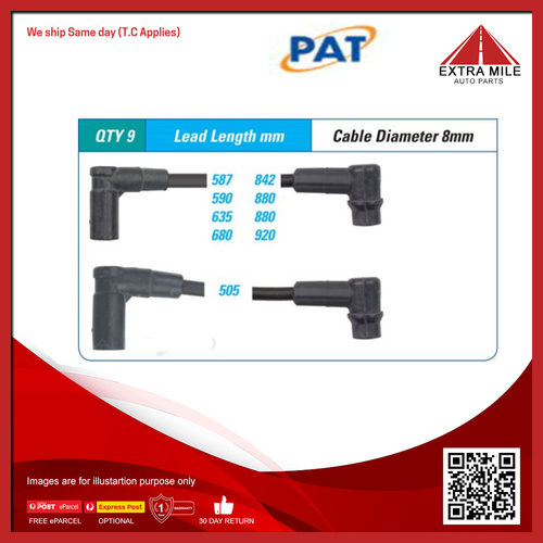 PAT Ignition Lead Set For Chevrolet Corvette C3 5.7L 350 V8 2D Coupe, Hardtop
