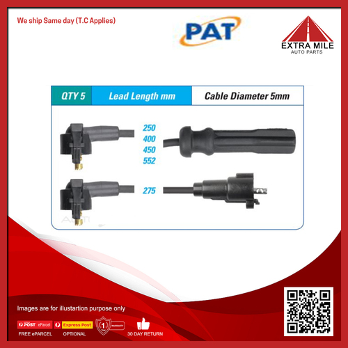PAT Ignition Lead Set For Toyota 4Runner Deluxer RN130R 2.4L 22R 4D SUV Compact