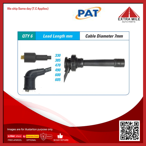 PAT Ignition Lead Set For Mitsubishi Starwagon GLS MWB WA 3.0L 6G72 V6 3D Wagon