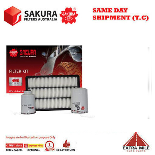 Sakura 4WD Filter Kit For MITSUBISHI PAJERO NS 4M41T 3.2L 2006-2008