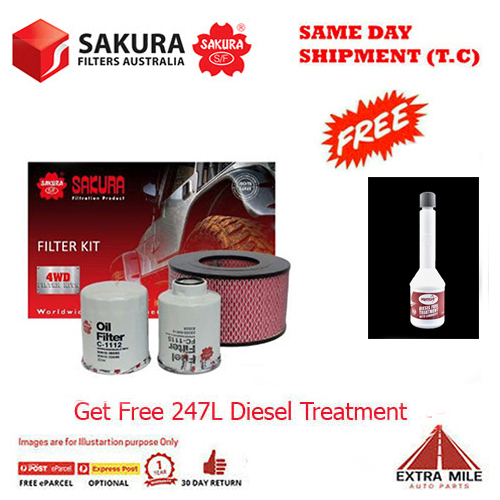 Sakura 4WD Filter Kit Fits TOYOTA HILUX LN147 LN167 LN169 LN172