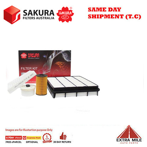 Sakura 4WD Filter Kit For TOYOTA LANDCRUISER VDJ200R LC200 1VD-FTV 4.5L 11/07-ON