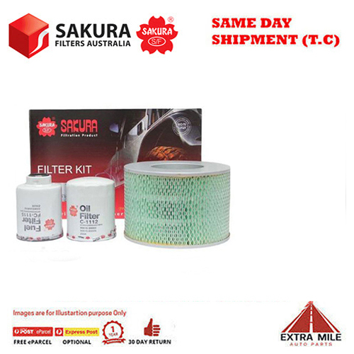 Sakura 4WD Filter Kit For TOYOTA LANDCRUISER HDJ78R 1HD-FTE 4.2L 11/2001-2007