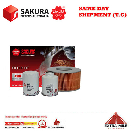 SAKURA Filter Kit For TOYOTA HILUX LN147 SL Japan cyl4 3.0L Diesel 1997-2000