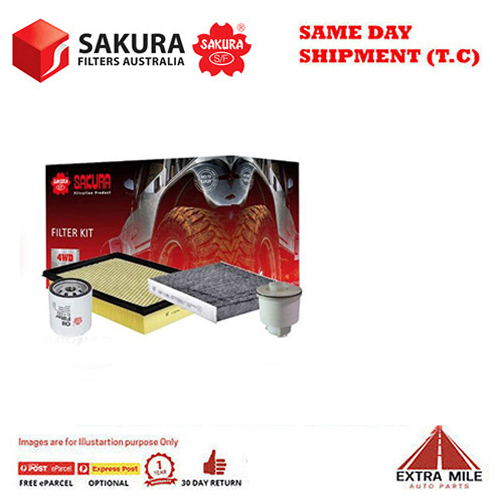 Sakura 4WD Filter Kit For TOYOTA HILUX GUN122R 2GDFTV 2.4L 10/2015-ON