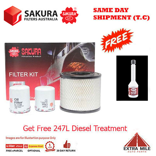 Sakura 4WD Filter Kit For HOLDEN RODEO RA 4JH1TC 3L 2003-2007
