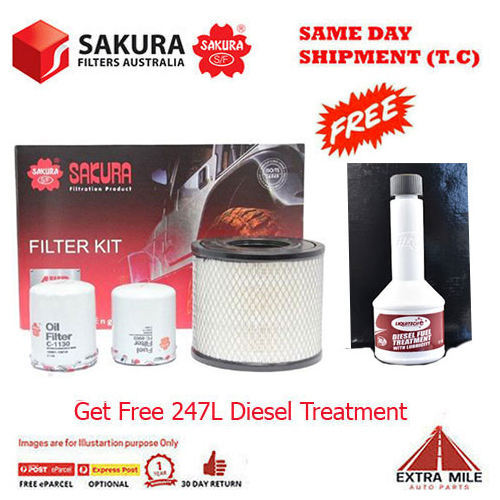 Sakura 4WD Filter Kit For HOLDEN RODEO RA 4JH1TC cyl4 3.0L Diesel 2003-2007