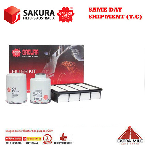 Sakura 4WD Filter Kit For FORD COURIER PG WL cyl4 2.5L Diesel 2002-2004
