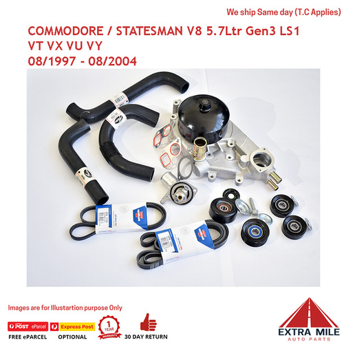 Belts Pulleys Hoses Pump for Commodore VT VU VX VY 5.7 V8 GEN3 LS1 (Not VZ)