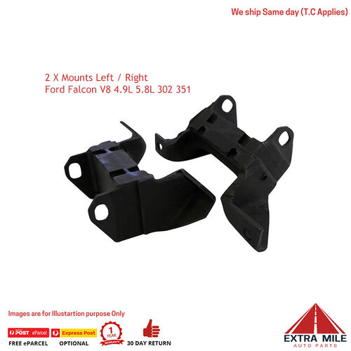 2 x Engine Mounts for Ford Falcon 5.8L 4.9L V8 XR XT XW XY XA XB XC XD XE (302 cu.in Windsor,351 cu.in Cleveland)