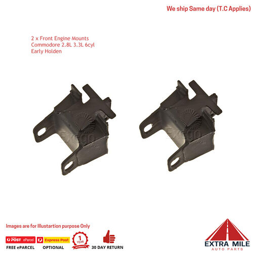 2 x Front Engine Mounts for Commodore 2.8L 3.3L 6cyl VB VC VH VK Early Holden EH HD HG HJ HK HQ HR HT HX HZ WB