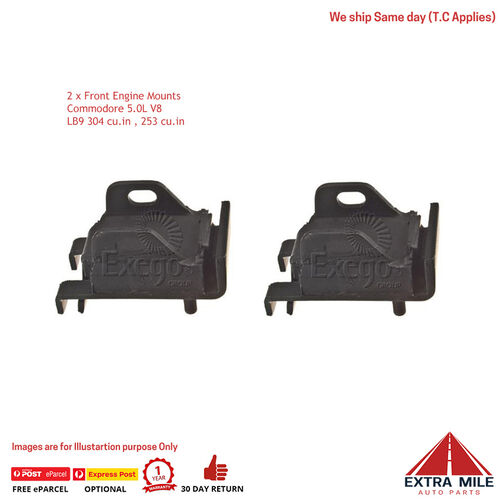 2 x Front Engine Mounts for Commodore 5.0L V8 VB VC VG VH VK VL VN VP VR VS LB9 304 cu.in