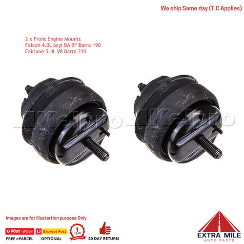 2 x Front Engine Mounts for Ford Falcon 4.0L 6cyl BA BF (I,II) XR6 Barra 190 inc Fairmont Fairlane 5.4L V8 Barra 230