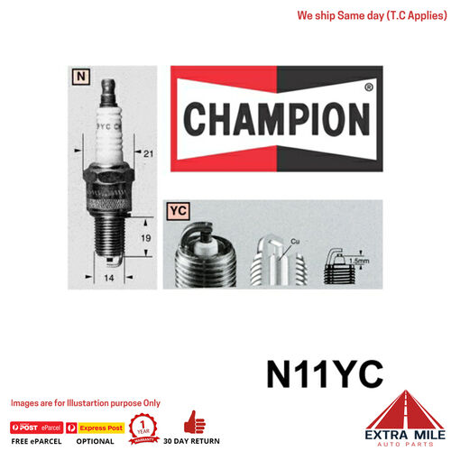 N11YC Copper Plus Spark Plug for DATSUN 620 620 1200 B110 B120 1600 P510 SP311 SPORTS/FAIRLADY 120Y B210 200B P810 SUNNY B310