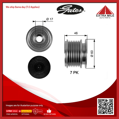 Gates Altrnator Overrunning Pulley For Mercedes Benz- OAP7056