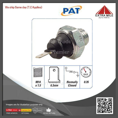 PAT Oil Pressure Switch For Holden Sunbird LX UC 1.9 Litre Opel