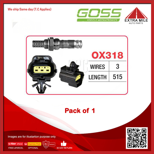 Goss Oxygen Sensor For Mazda 323 BA Astina 2.0L V6 KF DOHC-PB 24v