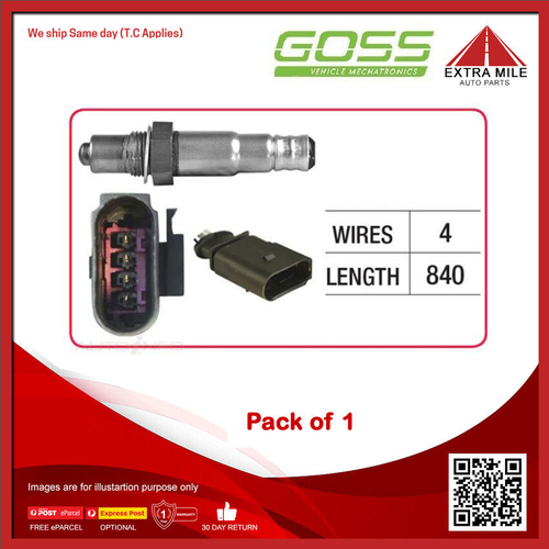 GOSS Oxygen Sensor For Audi A3 8P 1.8L BYT, BZB DOHC 16v Turbo Petrol