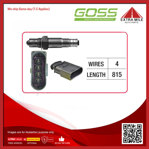 Goss Oxygen Sensor Post-Catalytic For Audi A1 1.4 TFSi 8X 1.4L CAXA, CAVG