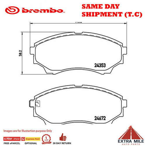 Brembo Front Brake Pad For Ford Ranger Xl Pk Sbe1 2.5L Diesel Rwd 07-11