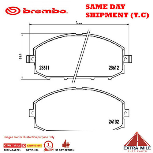 Brembo Front Brake Pad For Nissan Patrol IV Station[Y61, GR, GU] 4.8L/4.2L/3.0L