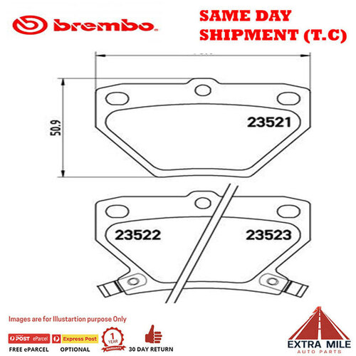Brembo Rear Brake Pad Set - P83052