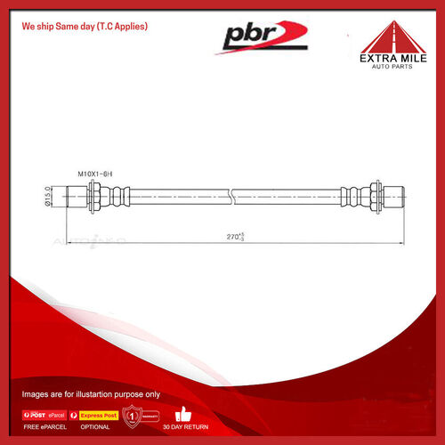 PBR Hydraulic Hose - Front For Daihatsu Charade 1.0L CB 13 6V SOHC