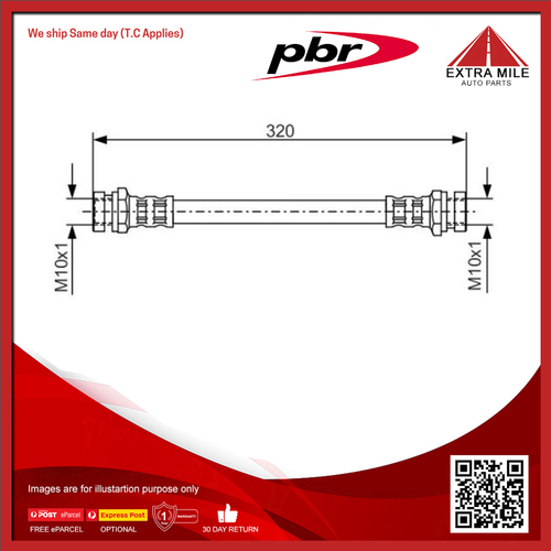 PBR Brake Hose For Ford Meteor GC 1.6L 1598cc B6 Petrol Wagon