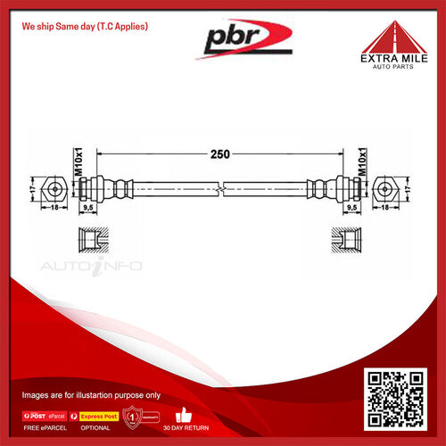 PBR Hydraulic Hose - Rear For Ford Festiva WB WD 1.5L B5 I4 16V SOHC