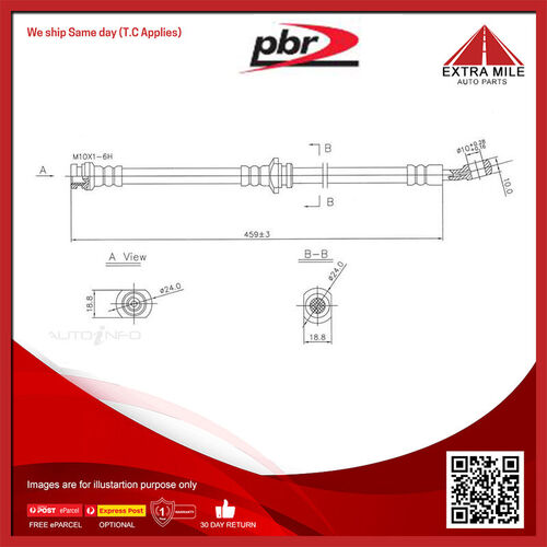 PBR Hydraulic Hose - Front For Holden Barina GS MF MH 1.3L G13BA I4 8V SOHC