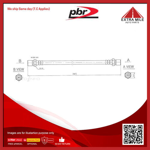 PBR Hydraulic Hose - Rear For Opel Vectra JR 2.0L C20SEL I4 16V DOHC