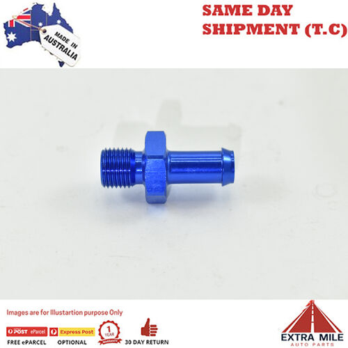 METRIC MALE M10x1.0 TO 5/16 BARB Blue