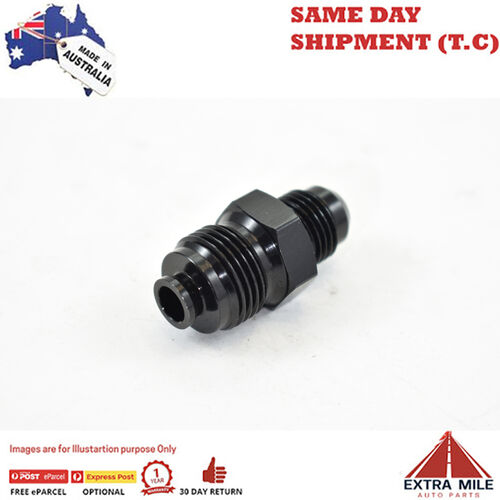 METRIC MALE M18x1.5 BUMP TUBE ADAPTER TO MALE FLARE AN-6 Black