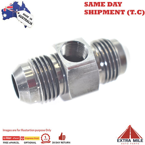 FLARE AN -8 TO -8 WITH 1/8 NPT GAUGE PORT Black