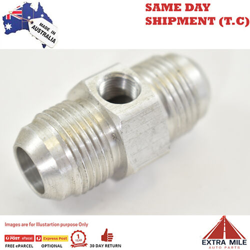 FLARE AN -10 TO -10 WITH 1/8 NPT GAUGE PORT White