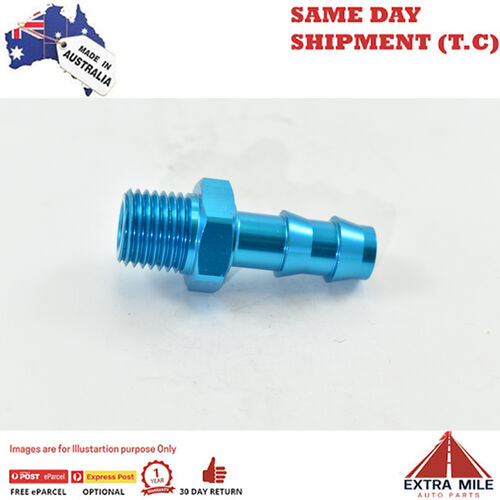 PIPE MALE1/4 TO PUSHLOK 3/8 Blue
