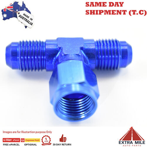 AN FLARE TEE FEMALE SWIVEL ON BRANCH, -6FM X -6 FLARE Blue