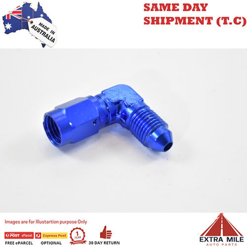 90 DEGREE FEMALE TO MALE AN SWIVEL ELBOW, -3ML X -3FM Blue