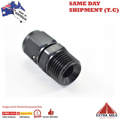 PIPE ADAPTOR MALE 1/2 NPT TO -8 FEM SWIVEL Black